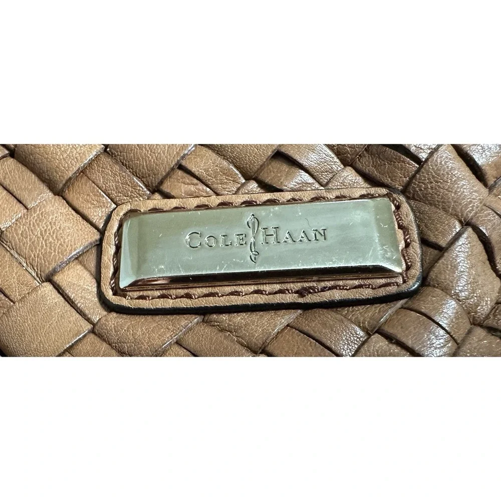 Cole Haan Brown Woven Leather Lined Shoulder Tote‎ Boho